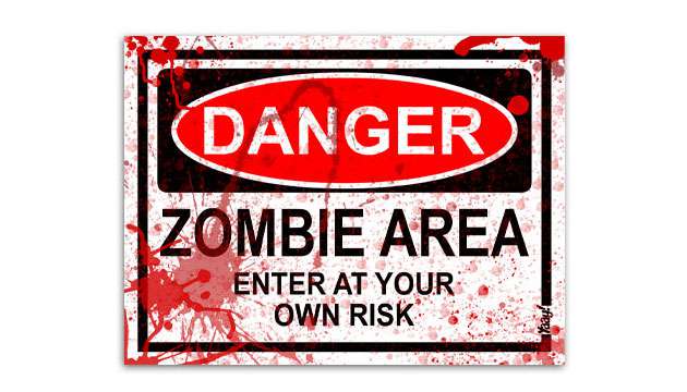 Placa Danger Zombie Area - BLOOD EDITION
