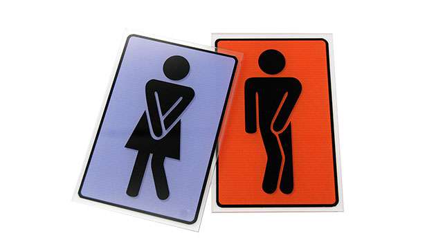 Placa de Banheiro de AcrÃ­lico Homem e Mulher