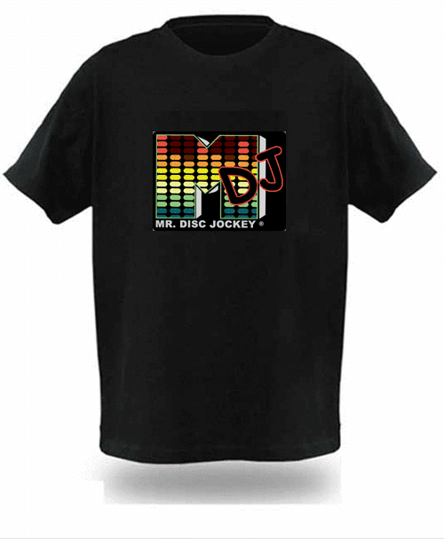 Camiseta Led Luminosa Ativada por Som - Estampa DJ