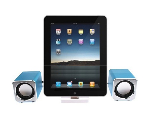Mini caixas de Som com Suporte para iPad, iPhone e iPod