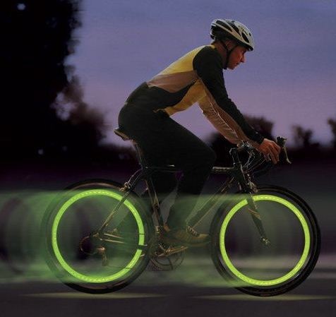 LED Sinalizador para Pneus de Bicicletas e Motos (verde, azul ou rosa)